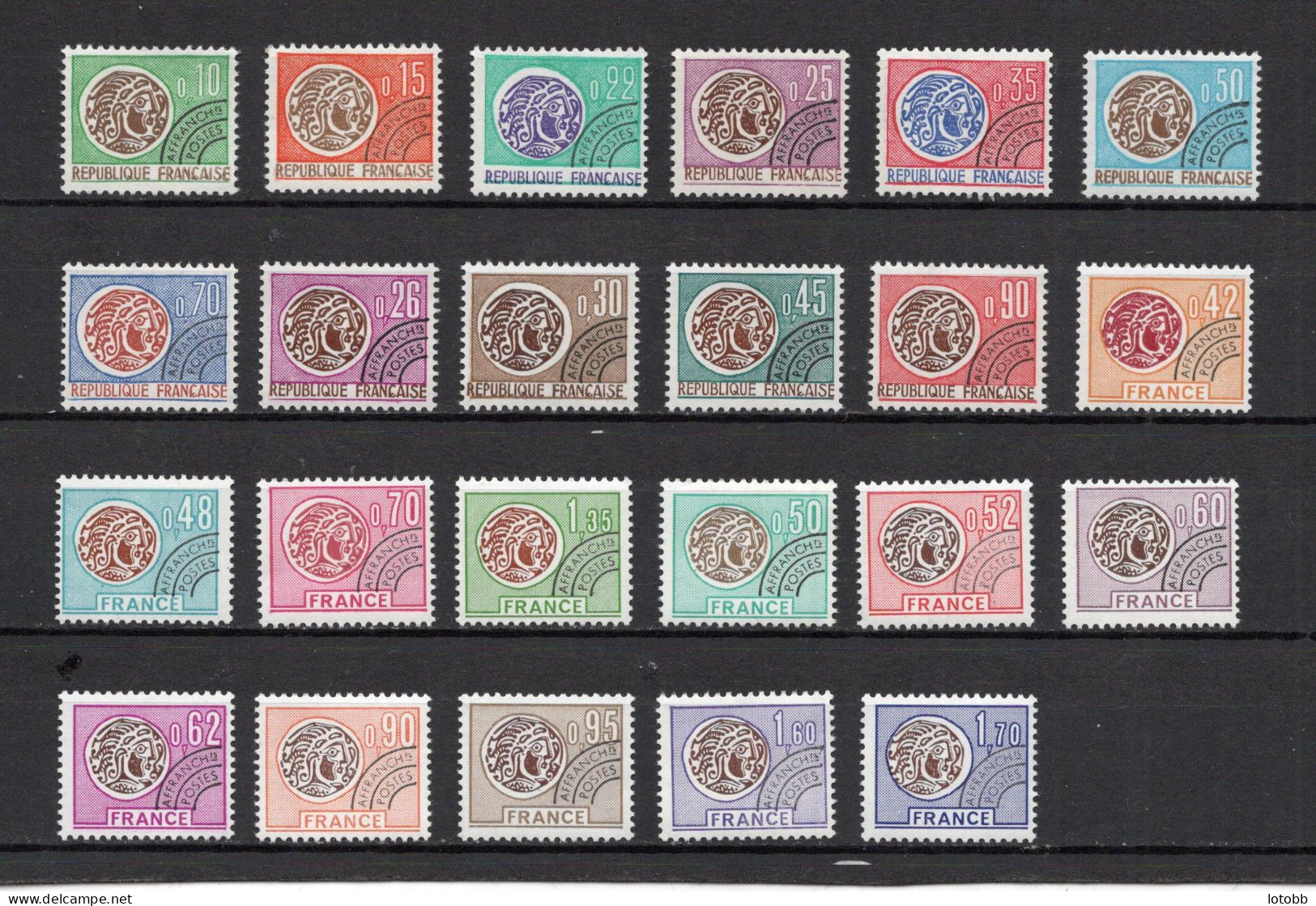 France PREOBLITERE Monnaie Gauloise Au COMPLET Yv. 123 à 145 NEUF ** MNH LUXE - 1964-1988