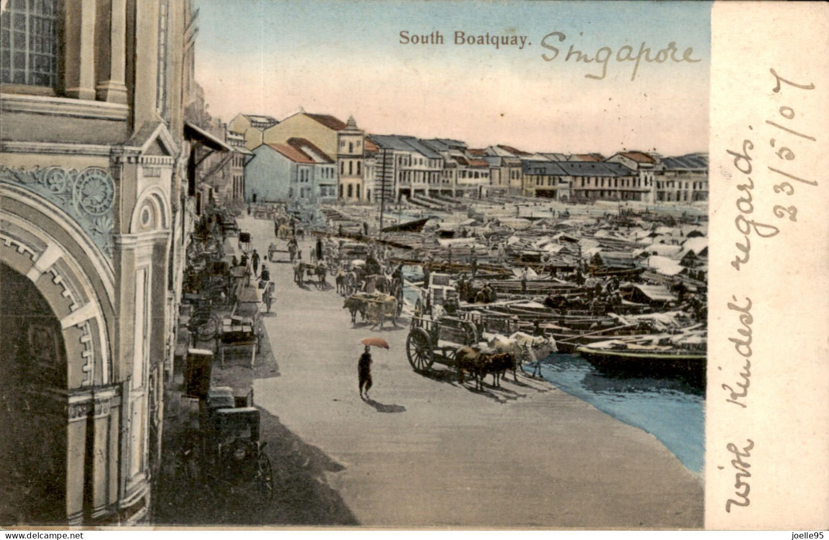 Singapore - South Boatquay - 1907 - Singapour