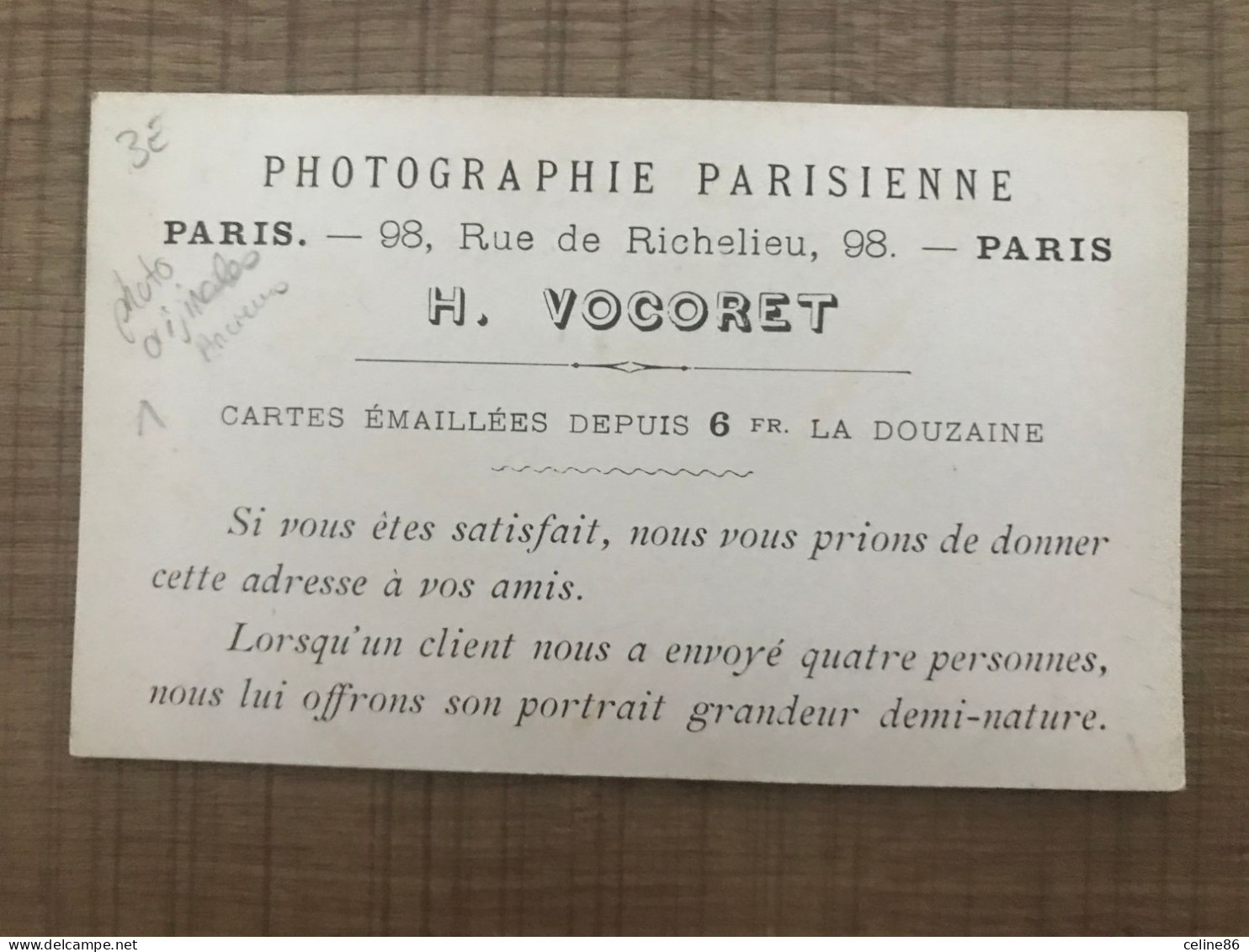 Photographie Parisienne H. VOCORET - Europa