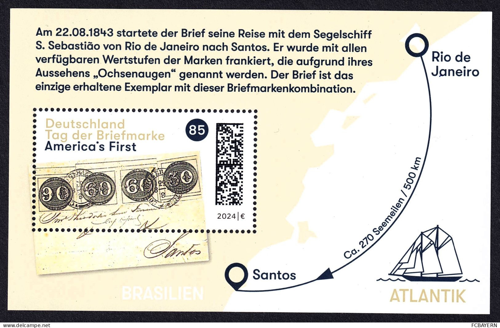 BRD Mi. Block 93 "Tag Der Briefmarke - America`s First " Postfrisch - Ungebraucht