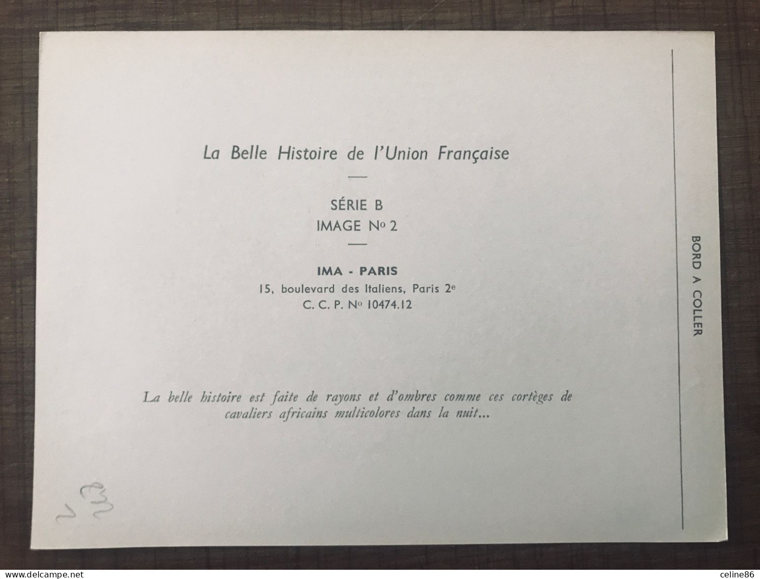 La Belle Histoire De L'union Française SERIE B IMAGE N°2 - Other & Unclassified