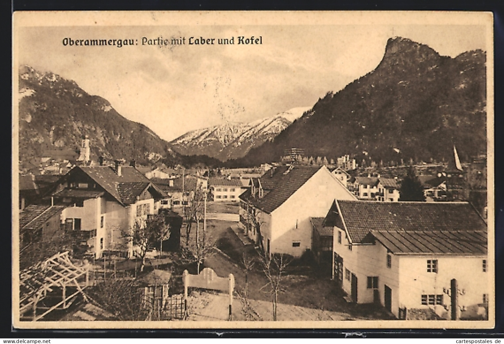 AK Oberammergau, Partie Mit Laber Und Kofel, Ortsansicht  - Oberammergau