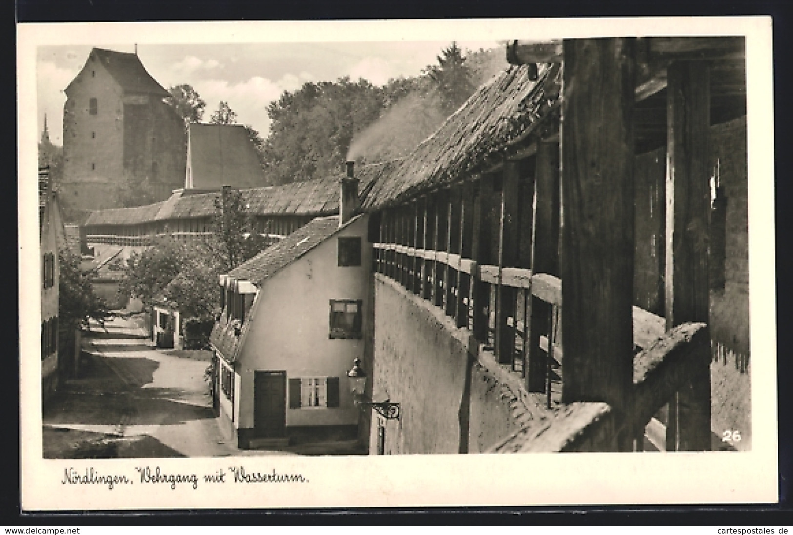 AK Nördlingen, Wehrgang Mit Wasserturm  - Nördlingen