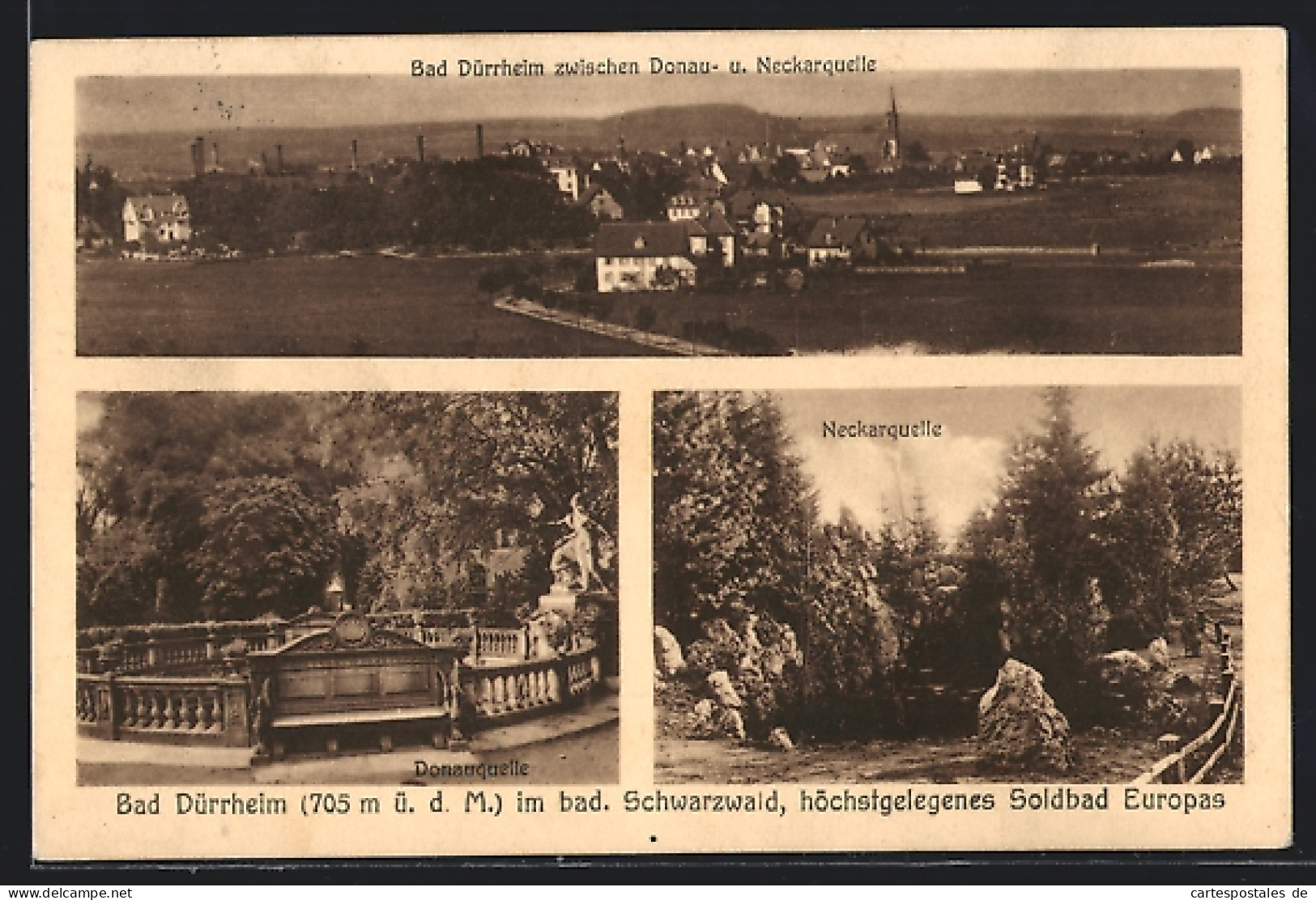 AK Bad Dürrheim, Neckarquelle, Ortsansicht  - Bad Dürrheim