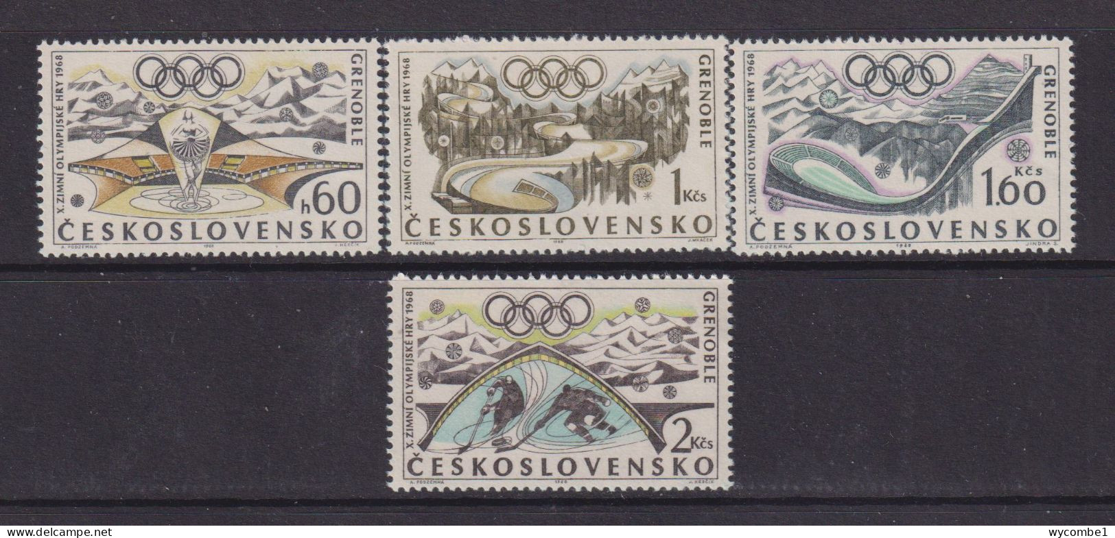 CZECHOSLOVAKIA  - 1968 Winter Olympics Set Never Hinged Mint - Unused Stamps