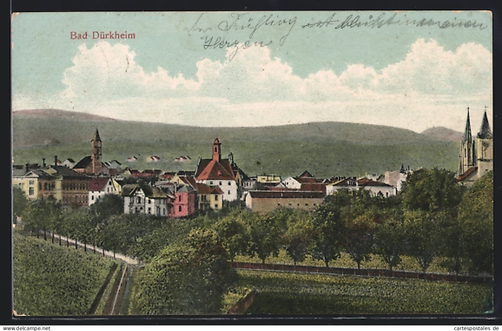 AK Bad Dürkheim, Ortsansicht Mit Baumallee  - Bad Dürkheim