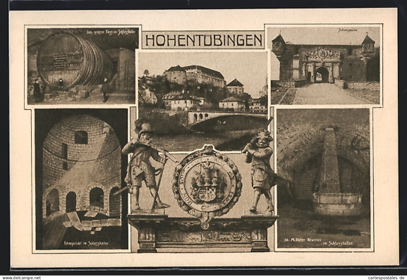 AK Schloss Hohentübingen, Eingang, Das Grosse Fass, Fehmgericht Im Schlosskeller  - Other & Unclassified