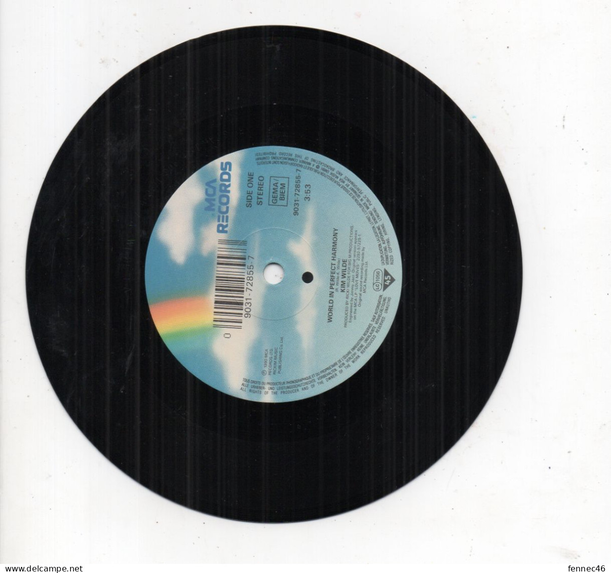 * Vinyle  45T - Kim Wilde - World In Perfect Harmony - Can't Get Enough (Of Your Love) - Altri - Inglese