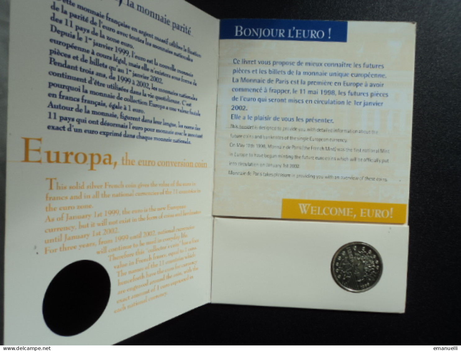 EUROPA : La Pièce Symbole De La Parité De L'euro  * - Conmemorativos