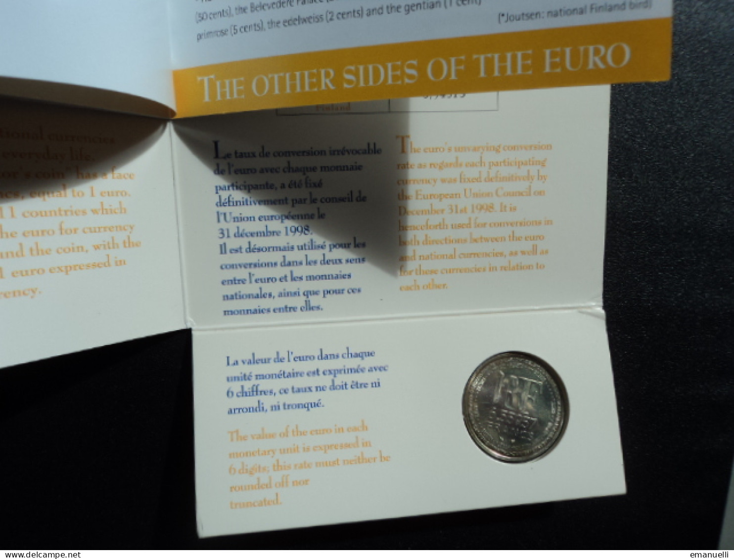 EUROPA : La pièce symbole de la parité de l'euro  *
