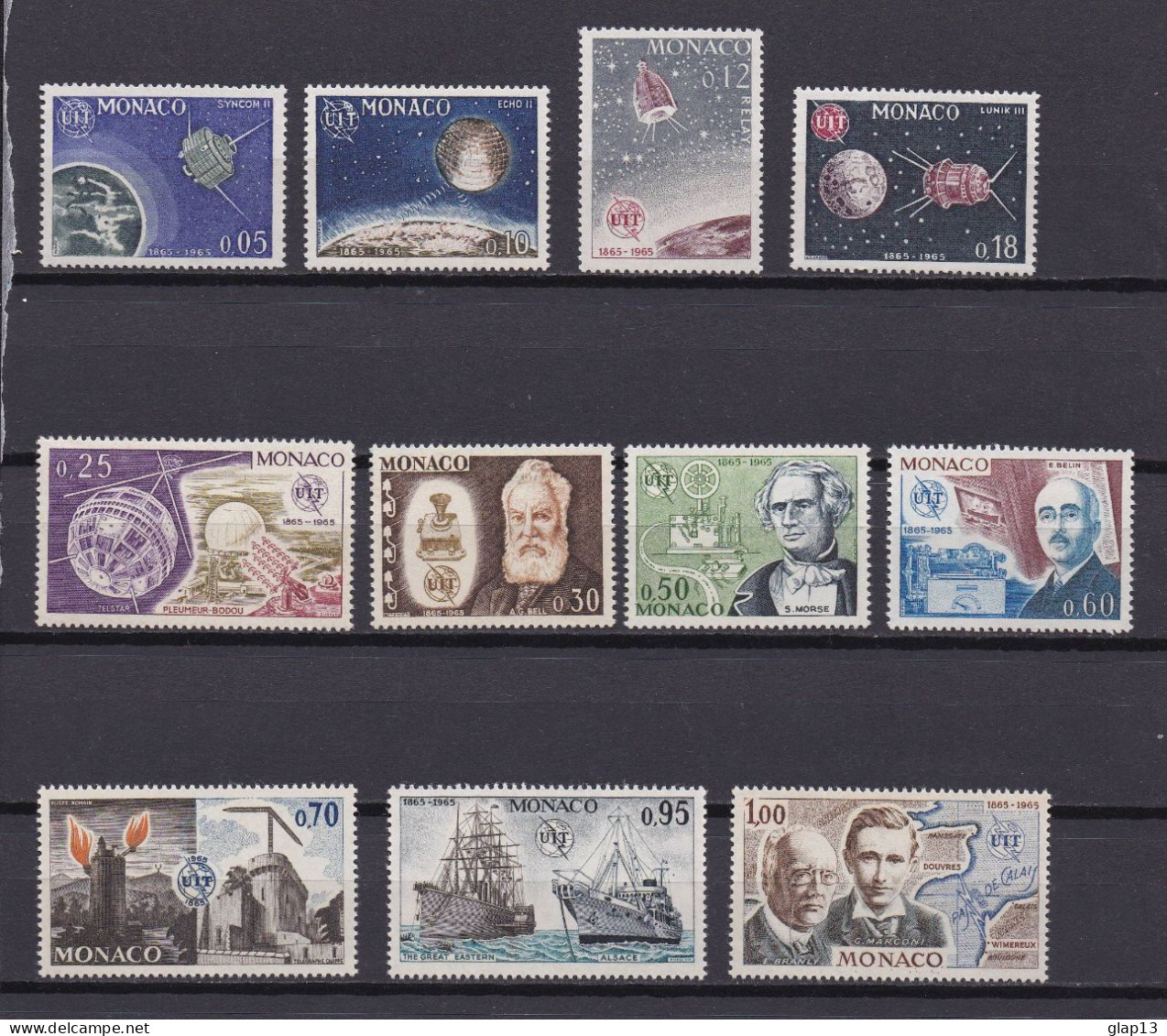 MONACO 1965 TIMBRE N°664/74 NEUF** U.I.T. - Unused Stamps