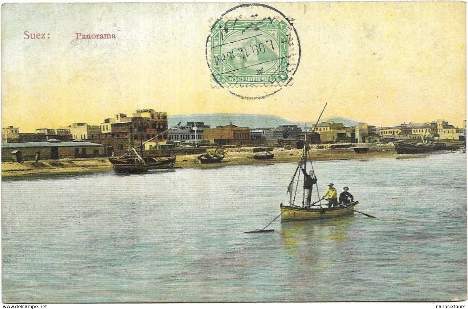 EGYPTE. SUEZ. PANORAMA  CARTE ECRITE - Suez