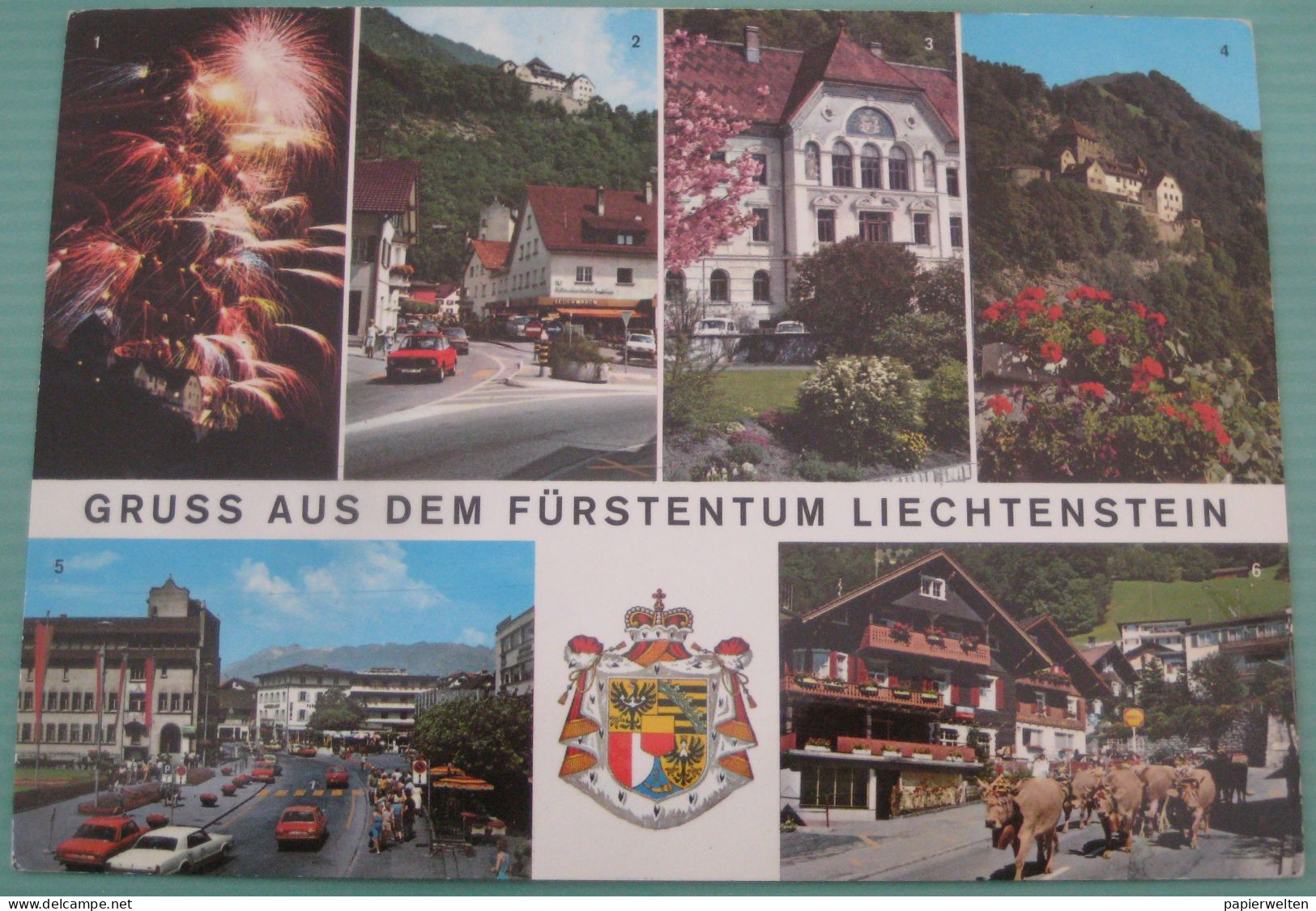 Vaduz - Mehrbildkarte "Gruss Aus Dem Fürstentum Liechtentein" / Almabtrieb, Feuerwerk - Liechtenstein