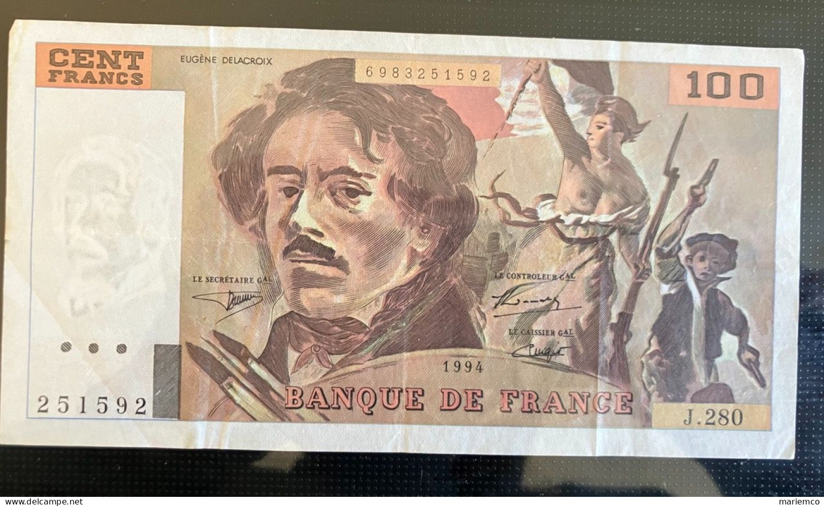 FRANCE BILLET 1994 100FRS DELACROIX J. 280 1994 - 100 F 1978-1995 ''Delacroix''