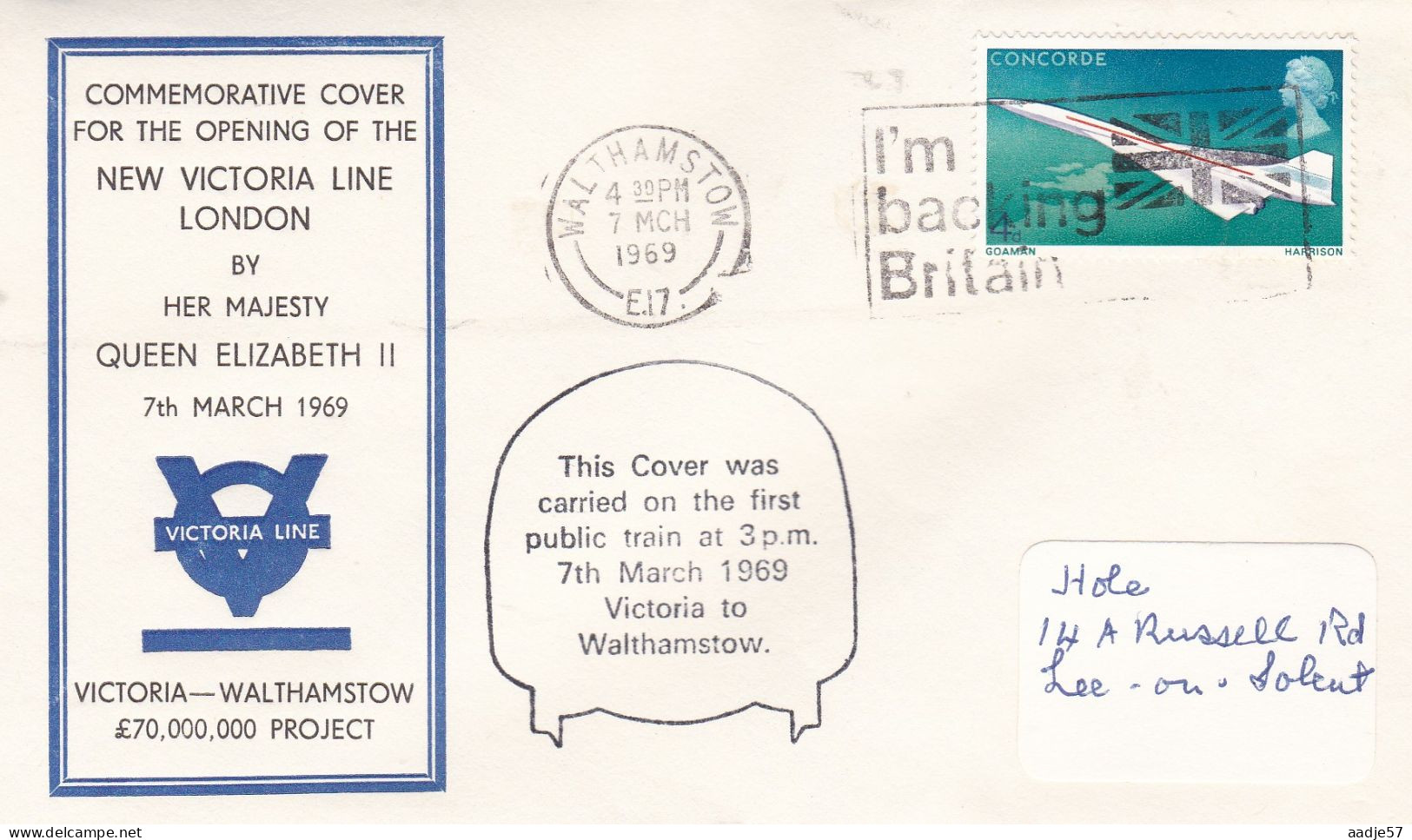 GB Engeland 1969 Opening The New Victoria Line London Carried On First Train - Treinen