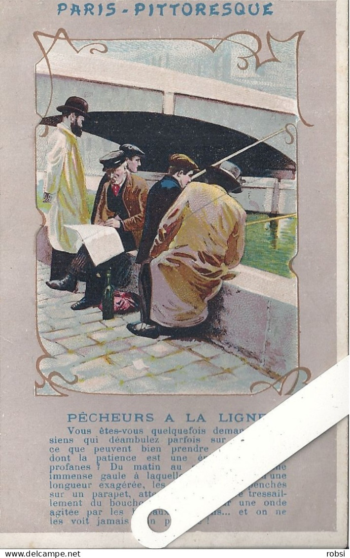 75 Paris Pittoresque Avec Légende , Ed Kunzli, Pêcheurs à La Ligne, D3424 - Transport Urbain En Surface