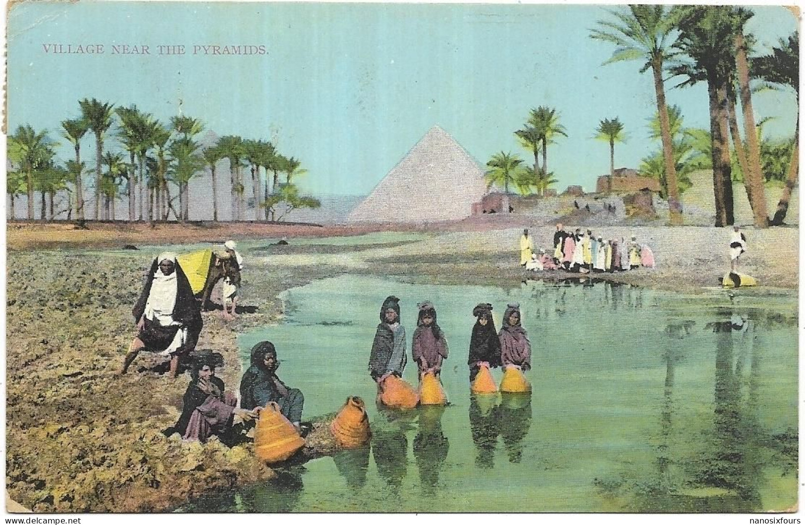 EGYPTE. VILLAGE NEAR THE PYRAMIDS  CARTE ECRITE - Andere & Zonder Classificatie