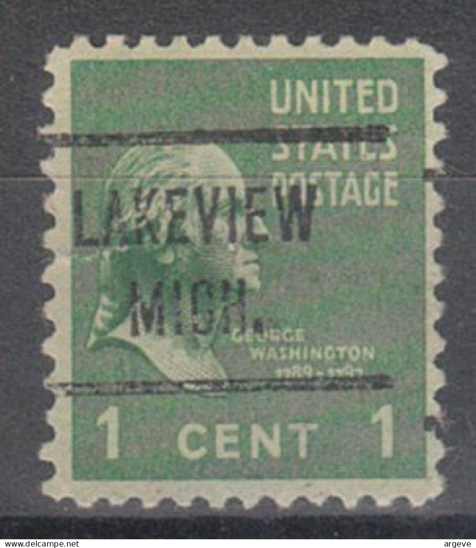 USA Precancel Vorausentwertungen Preo Locals Michigan, Lakeview 721, Stamp Thin - Preobliterati