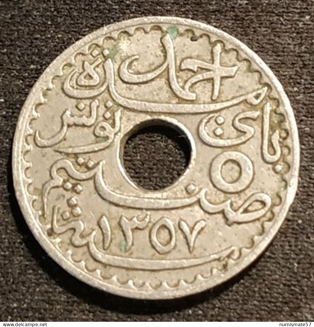TUNISIE - TUNISIA - 5 CENTIMES 1938 ( 1357 ) - Ahmad Pasha - Protectorat Français - KM 258 - Tunesien