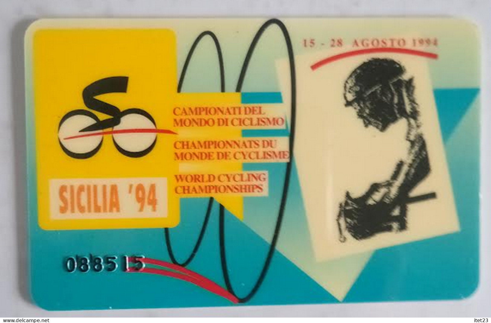 SCHEDA TELEFONICA ITALIANA - USI SPECIALI- CAMPIONATI MONDIALI DI CICLISMO SICILIA 1994 C&C 4037 - Collezioni