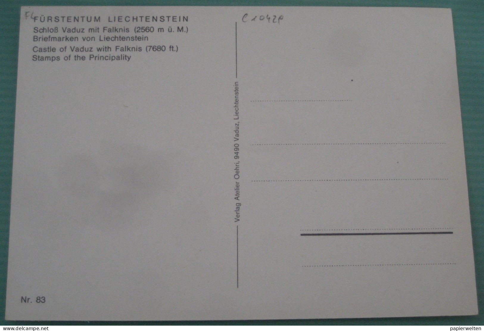 Vaduz - Mehrbildkarte "Fürstentum Principality Principauté Liechtentein" / Briefmarken - Liechtenstein