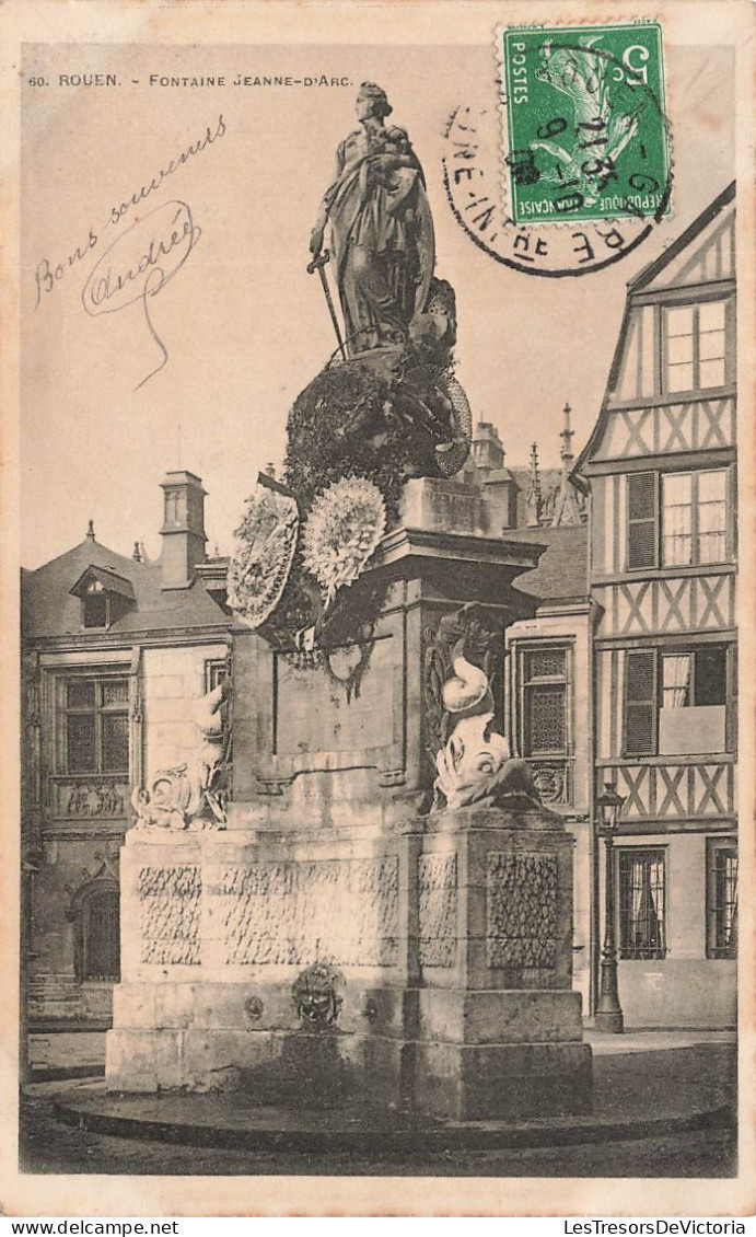FRANCE - Rouen - Fontaine Jeanna D'Arc - Carte Postale Ancienne - Rouen