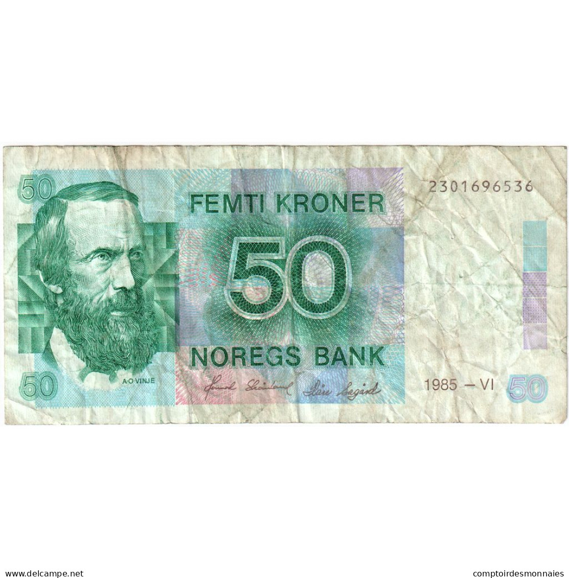 Norvège, 50 Kroner, 1985, KM:42b, TB - Noruega