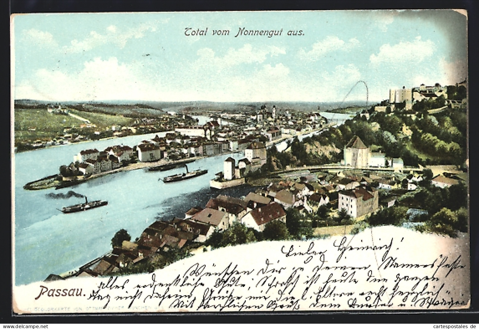 AK Passau, Blick Vom Nonnengut Aus Auf Passau  - Passau