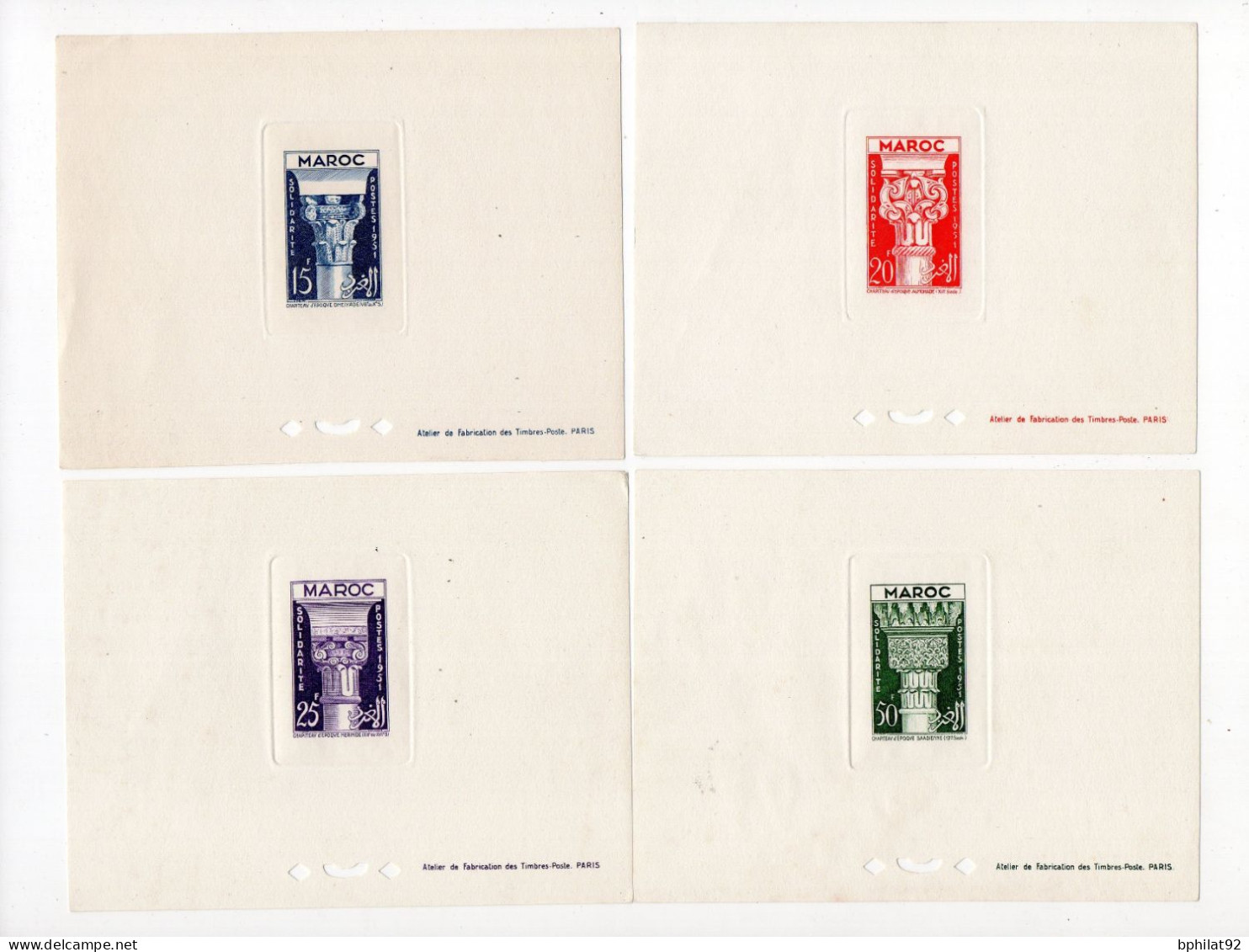 !!! MAROC, EPREUVES DE LUXE DE LA SERIE N°315/318 - Unused Stamps