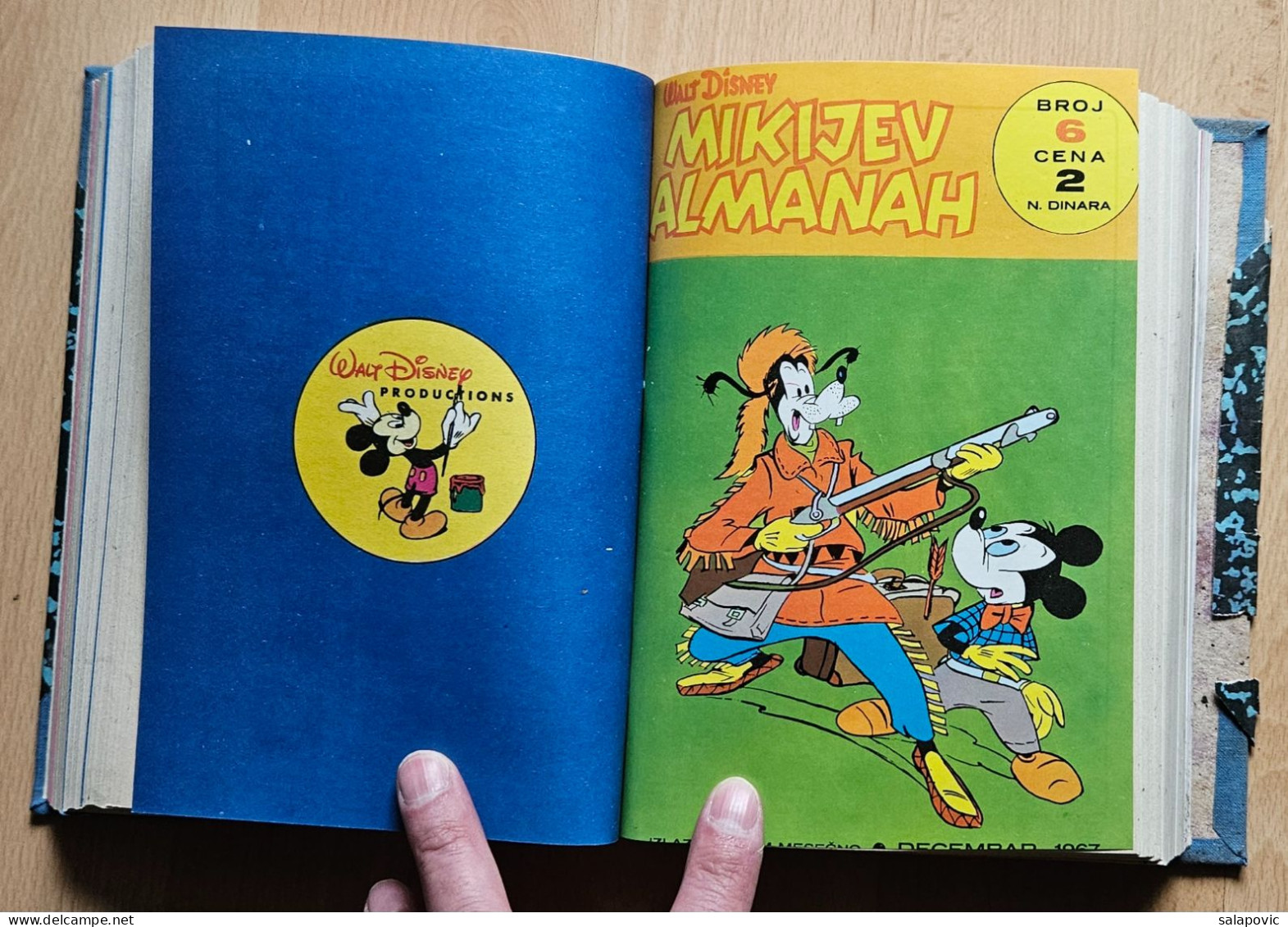 MIKIJEV ALMANAH, Zabavnik  numbers bound 1 - 6, Vintage Comic Book Yugoslavia Yugoslavian Mickey Mouse Disney Comics