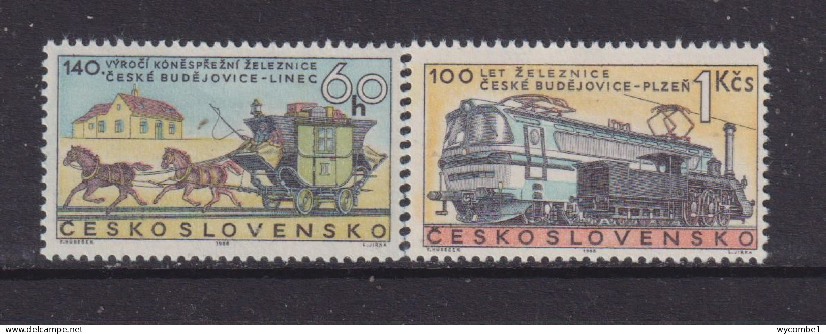 CZECHOSLOVAKIA  - 1968 Railways Set Never Hinged Mint - Unused Stamps