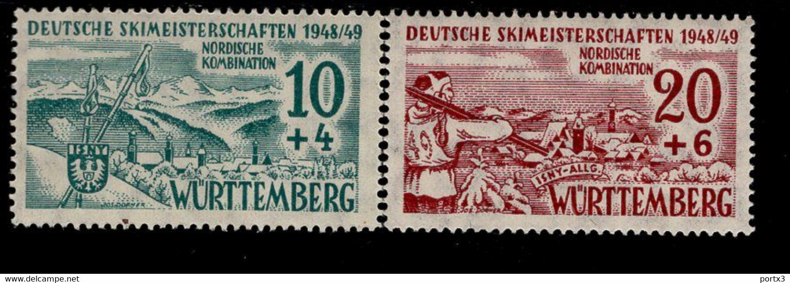 Württemberg 38 - 39 Skimeisterschaften MNH Postfrisch Neuf ** - Württemberg