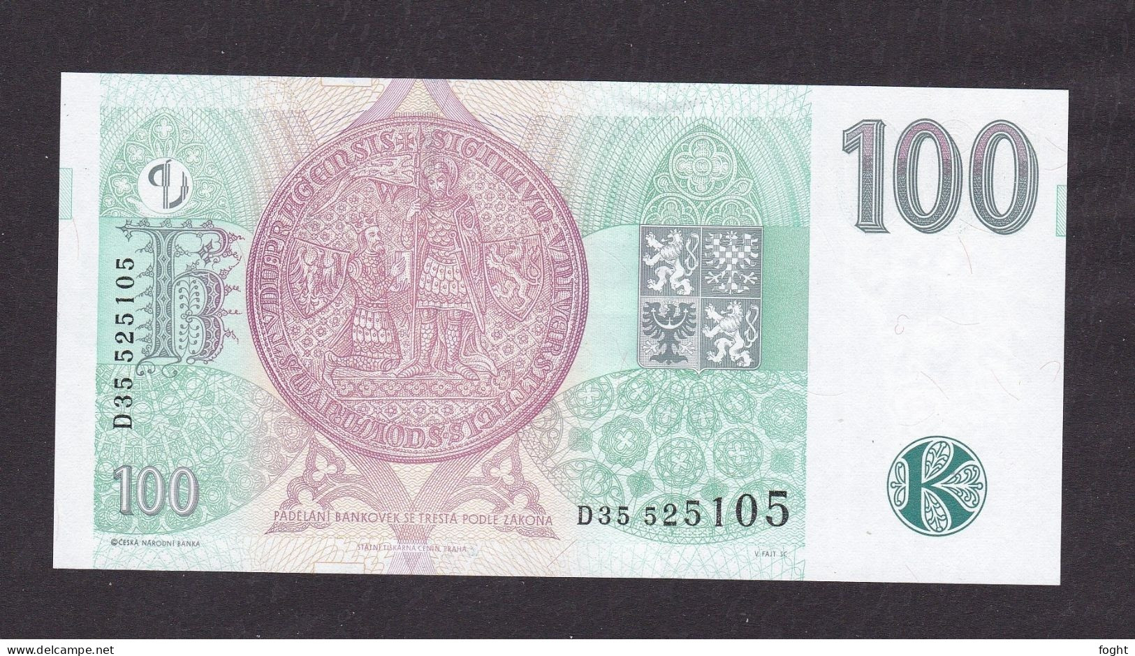 1997 Czech Republic Czech National Bank Banknote 100 Korun,P#18B - Tchéquie