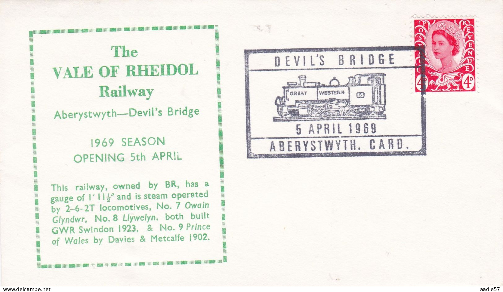 GB Engeland 1969 The Vale Of Rheidol Railway Aberystwyth - Devil's Bridge - Trains