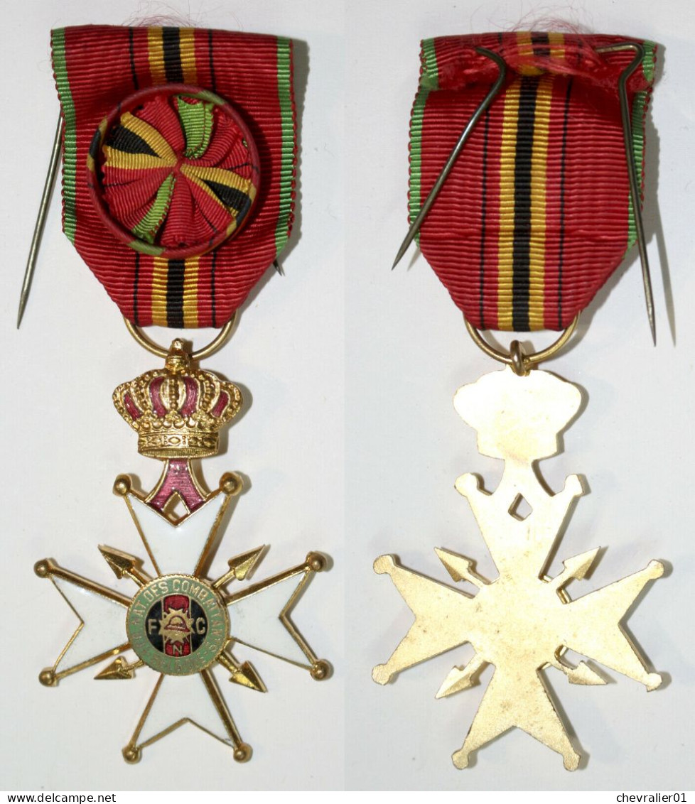 Médaille-BE-302-II-39-R_FNC-NSB_Croix 39 Mm_post 1945_rosette_WW2_20-30 - Belgien