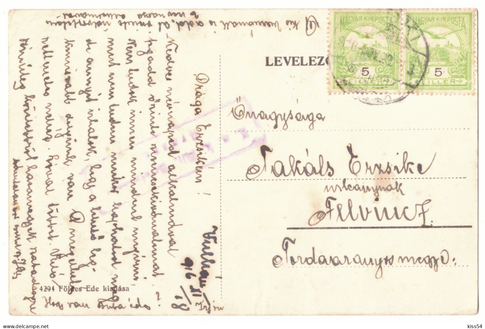 RO 89 - 20792 AIUD, Alba, Romania - Old Postcard, CENSOR - Used - 1916 - Roemenië