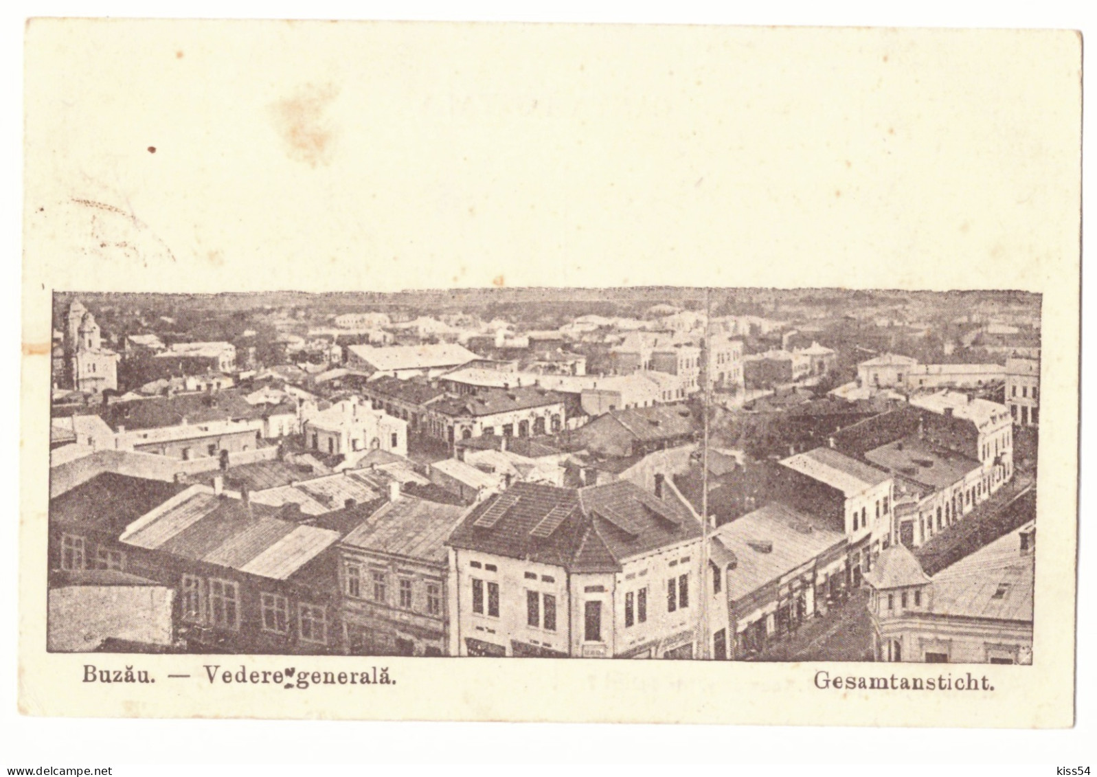 RO 89 - 21189 BUZAU, Panorama, Romania - Old Postcard, CENSOR - Used - 1918 - Rumania