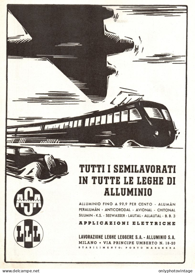 Lavorazione Leghe Leggere, Alluminio, Treno, Pubblicità, 1940 Advertising - Publicités