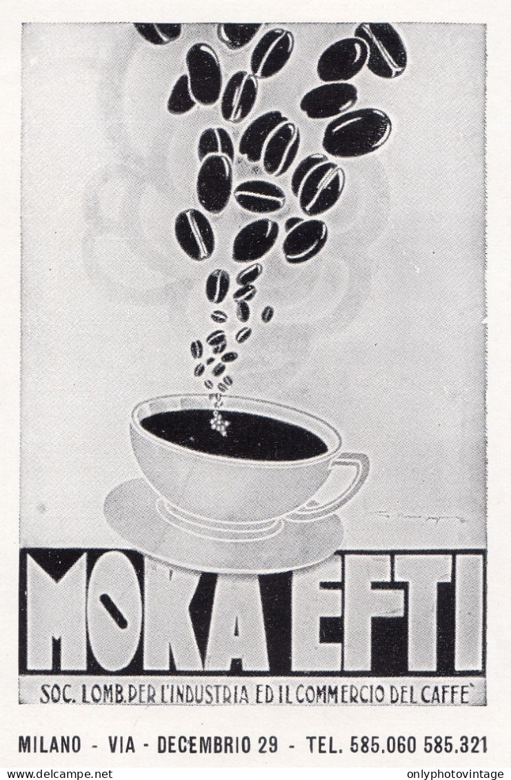 Moka Efti Caffé, Pubblicità Epoca 1953, Vintage Advertising - Werbung
