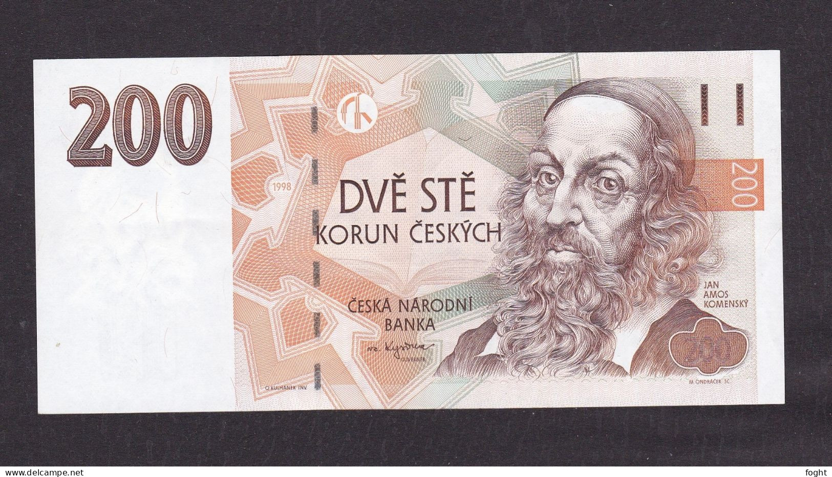 1998 Czech Republic Czech National Bank Banknote 200 Korun,P#19B - Tsjechië