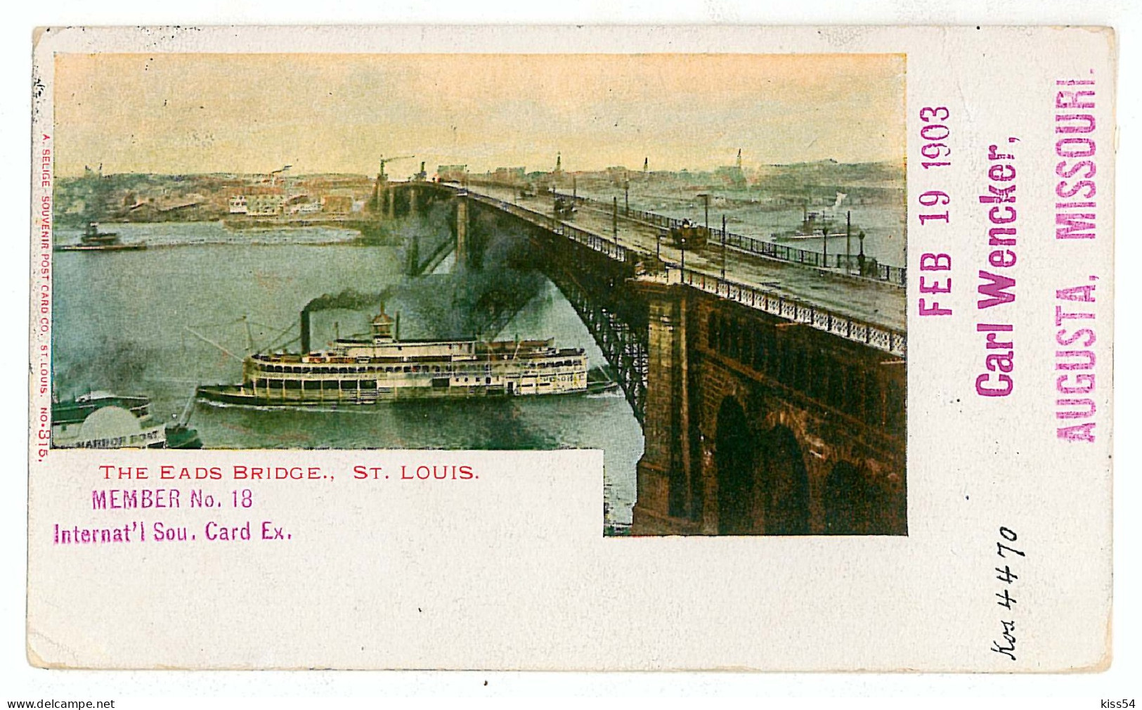 US 31 - 7735 St. LOUIS, The Eads Bridge, Litho, U.S. - Old Postcard - Used - 1903 - St Louis – Missouri