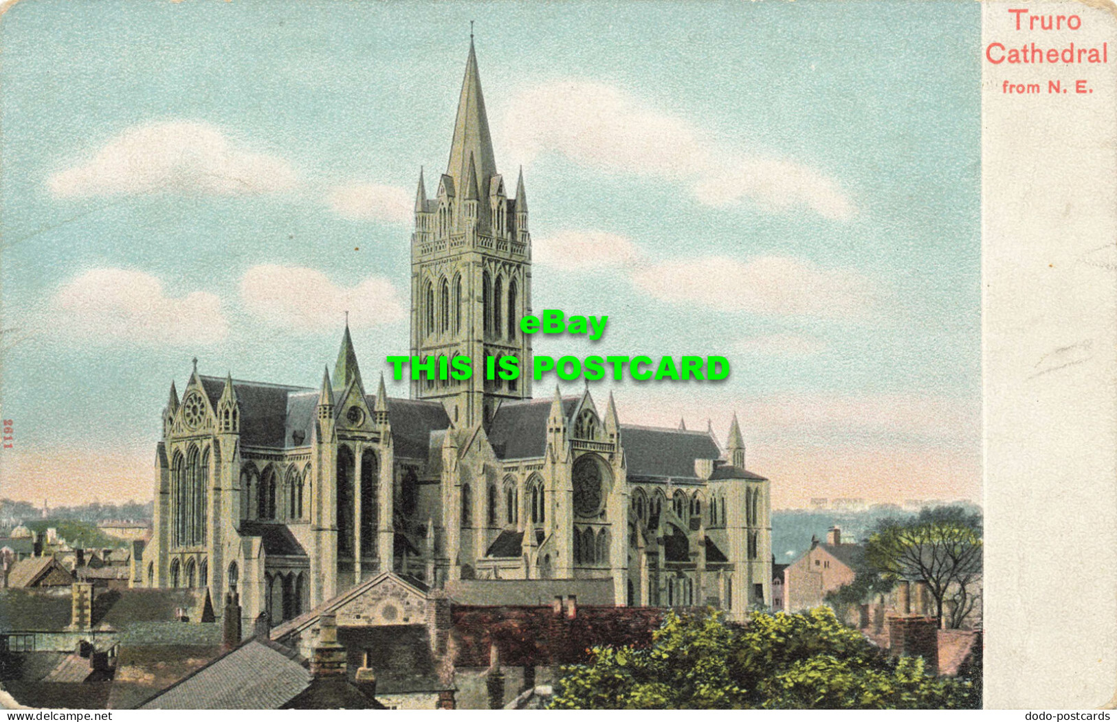R598385 Truro Cathedral From N. E. Pictorial Stationery. Peacock. Autochrom - World