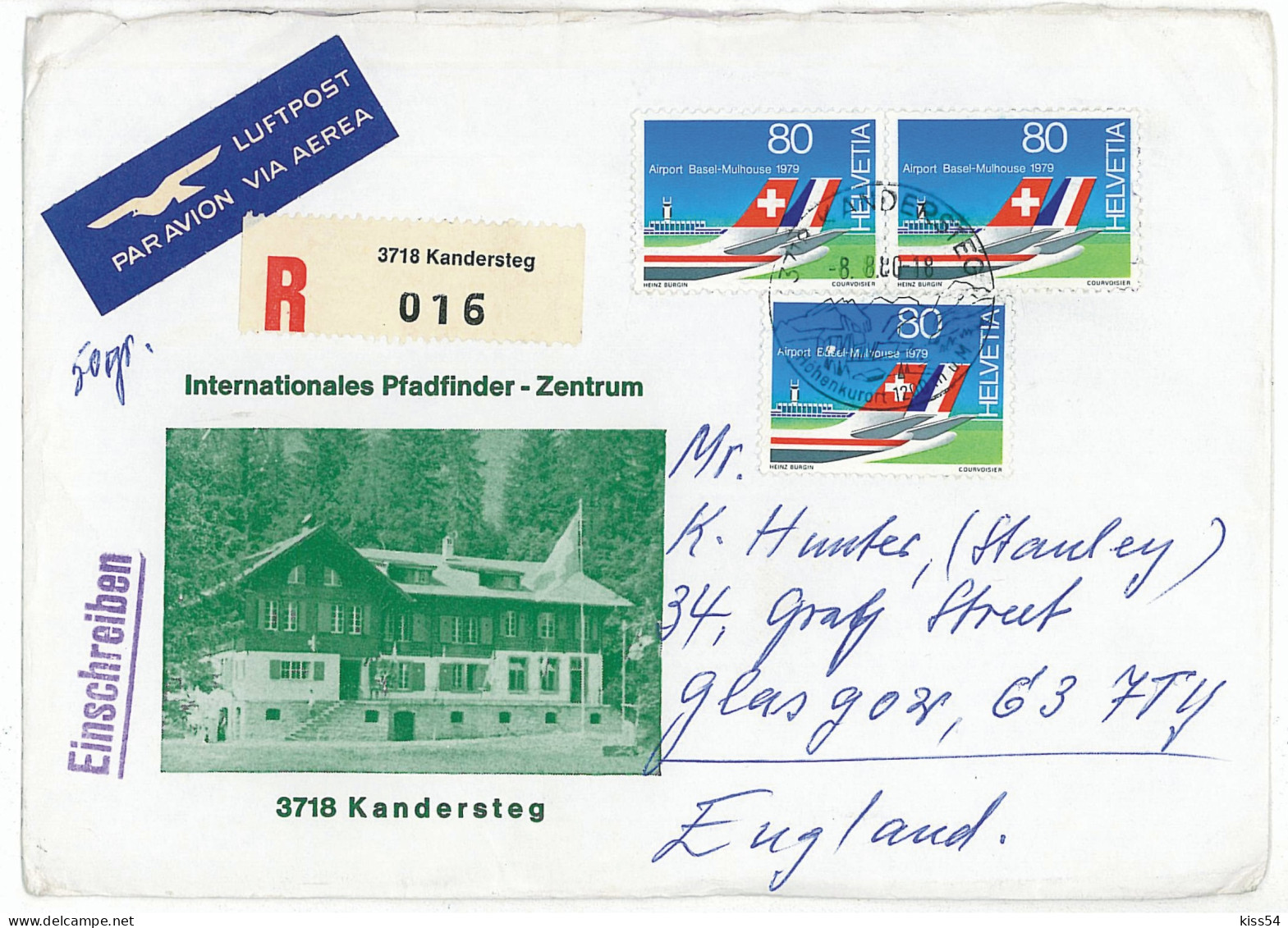 SC 61 - 587-a Scout SWITZERLAND - Cover - Used - 1980 - Briefe U. Dokumente