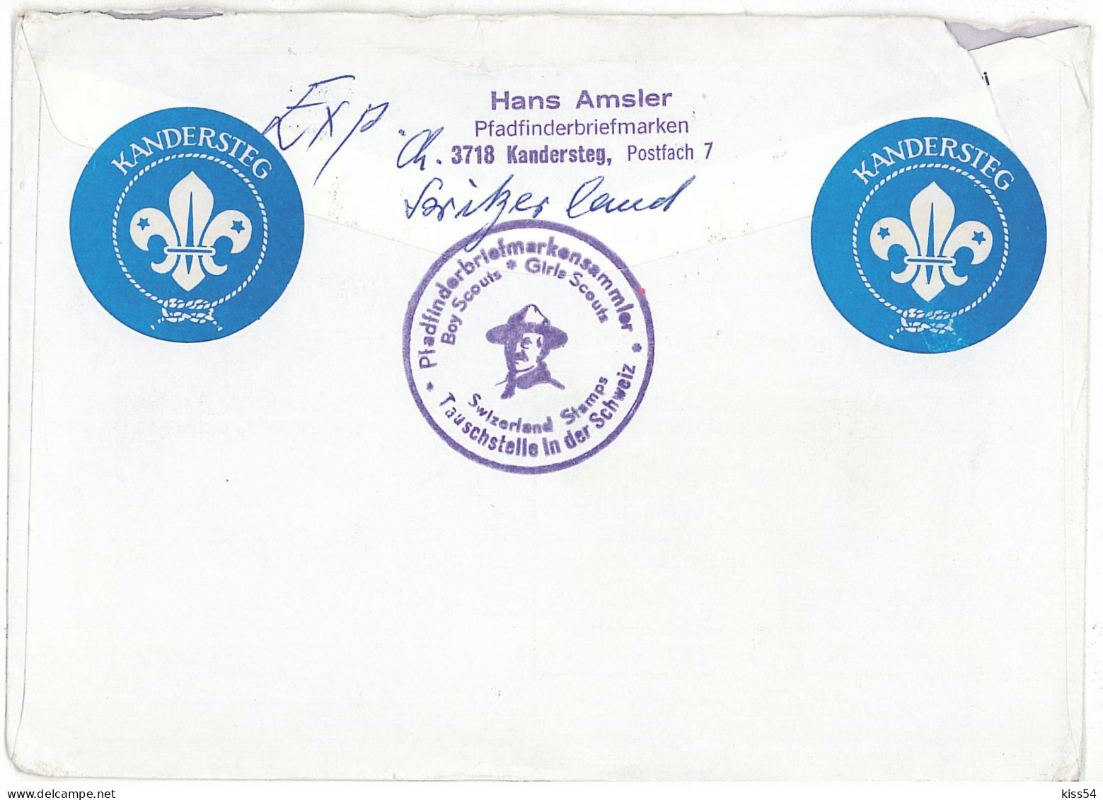 SC 61 - 587-a Scout SWITZERLAND - Cover - Used - 1980 - Cartas & Documentos