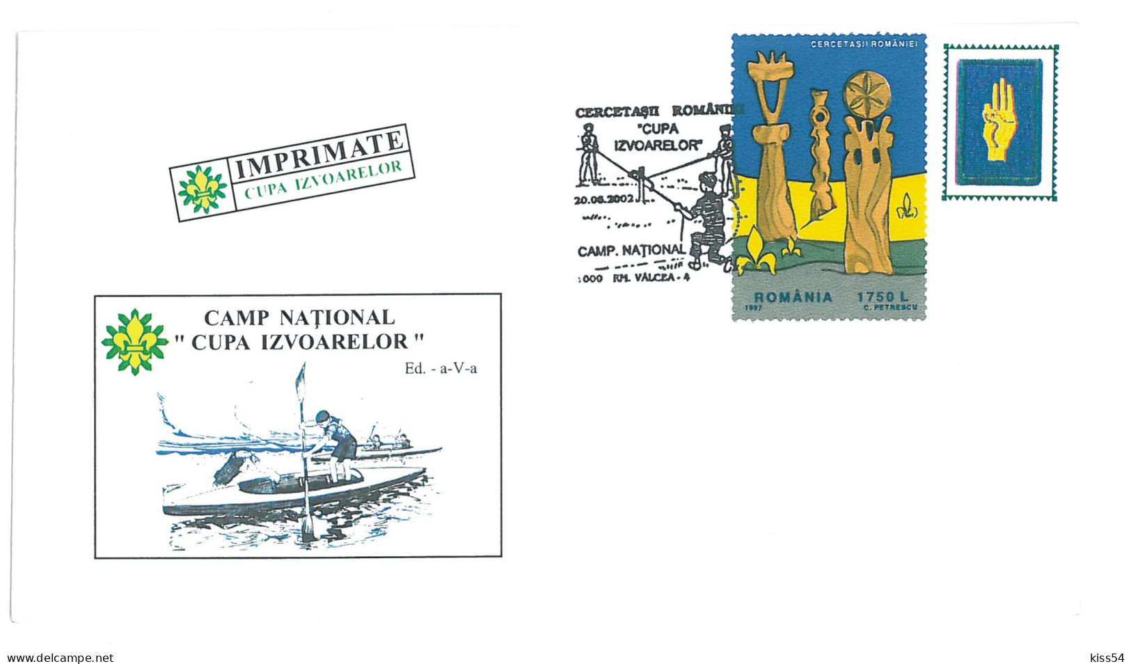 SC 61 - 1335 Scout ROMANIA, Special Stamp - Cover - Used - 2002 - Briefe U. Dokumente