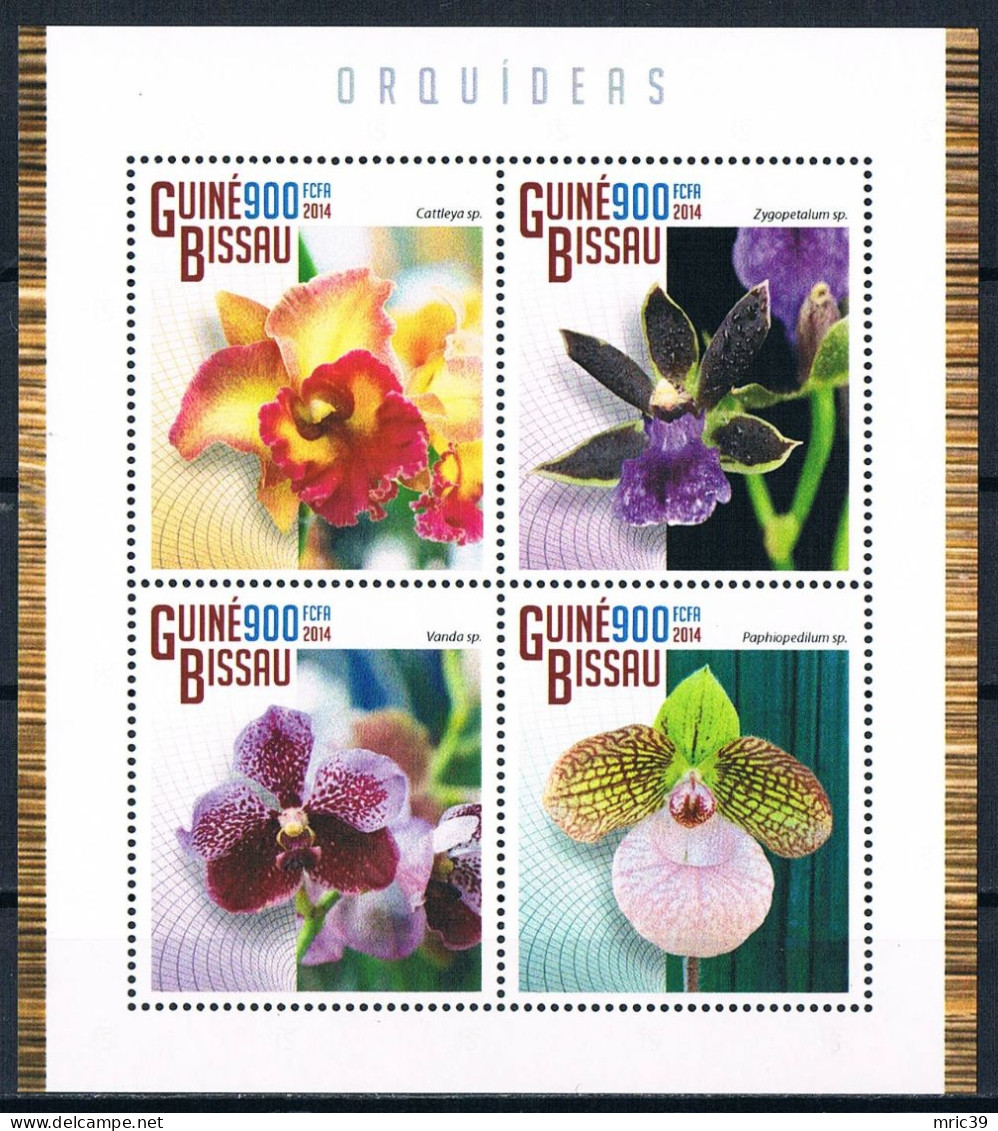 Bloc Sheet  Fleurs Orchidées Flowers Orchids  Neuf  MNH **   Guine Bissau 2014 - Orchideen