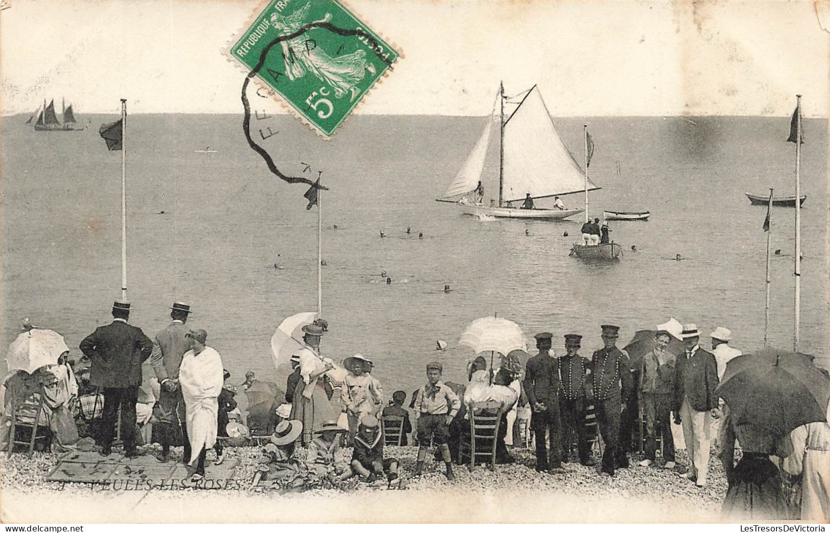 FRANCE - Veules Les Roses - Plage - Animé - Carte Postale Ancienne - Veules Les Roses