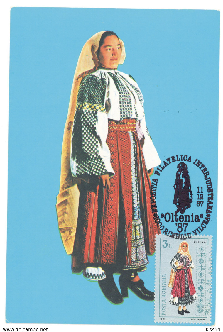 MAX 16 - 398 ETHNIC Woman Valcea, Romania - Maximum Card - 1987 - Cartes-maximum (CM)