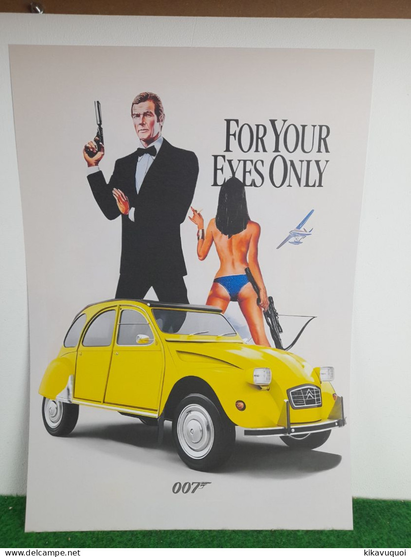 CITROEN 2CV 2 CV JAMES BOND - AFFICHE POSTER - Coches