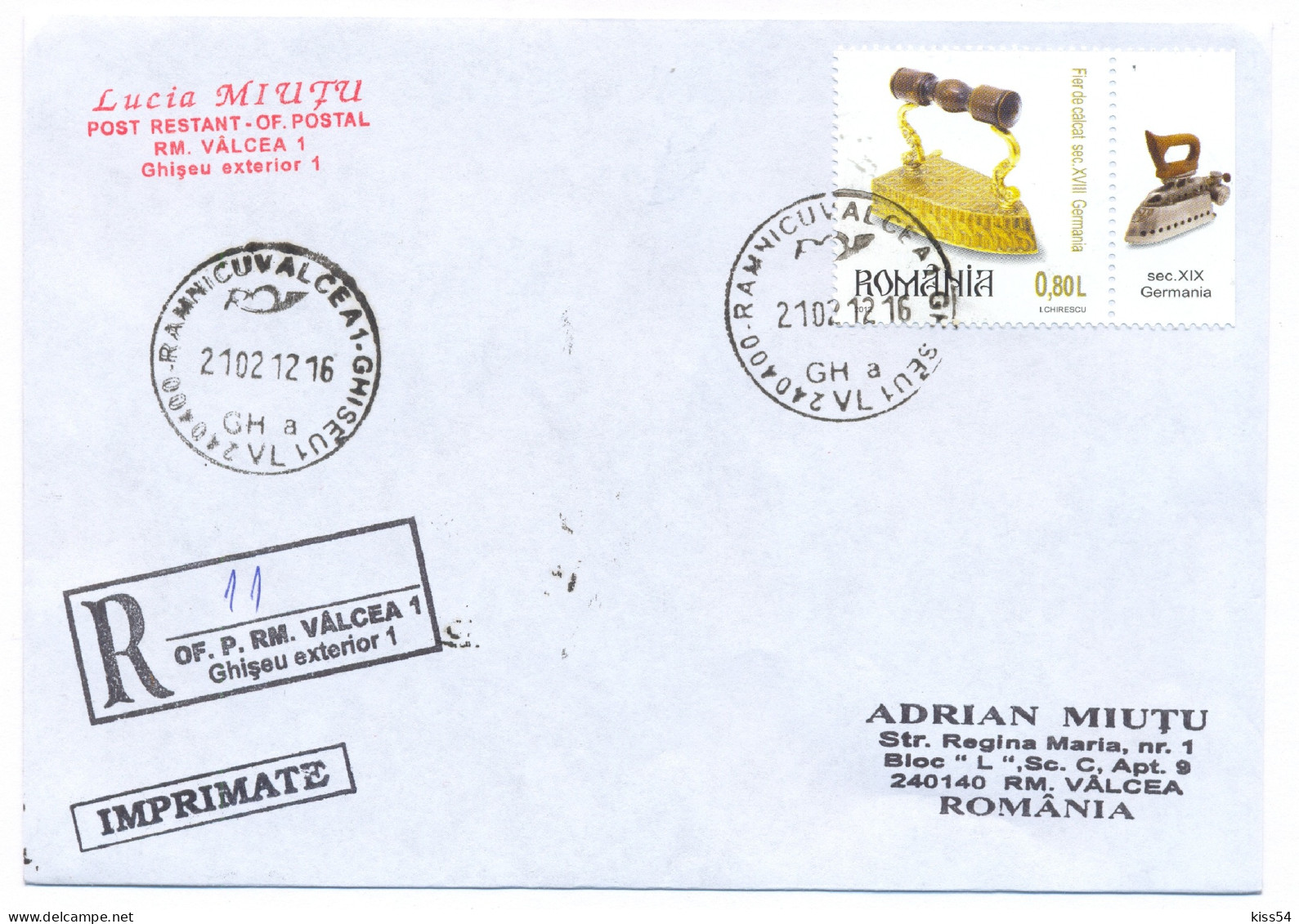 NCP 26 - 11-a FLATIRON, Germany, Romania - Registered, Stamp With TABS - 2012 - Briefe U. Dokumente